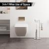 BVL Freestanding Chrome Toilet Paper Holder with Toilet Brush and Storage Basket view 2