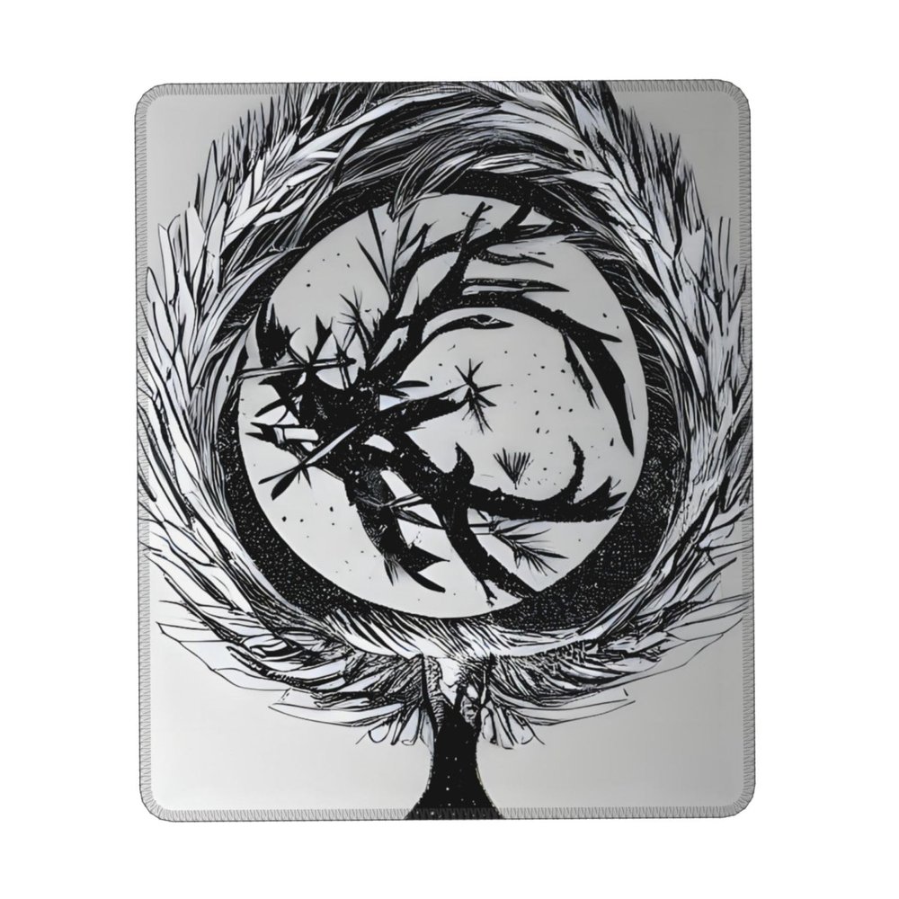 yefan The Abstractionist Tree Mouse Pad, Non-Slip Rubber Base, 17.8 x 21.6 cm