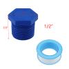 Coshar RV Water Heater Drain Plugs, 1.27 cm NPT Male Thread, PVC, Blue, 10-Pack view 2