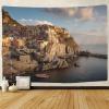 kaiyun Cinque Terre, Italy Wall Tapestry, Colorful Houses on Cliffs, 100 x 150 cm view 2