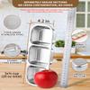 JUJOJB 4-Pack Stainless Steel Snack Containers with Lids, 3-Compartment Bento Lunch Boxes view 2