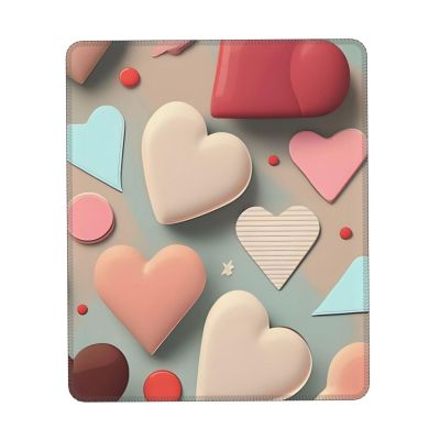 Yefan Love Pattern Mouse Pad with Non-Slip Rubber Base, 21.6 x 26.9 cm