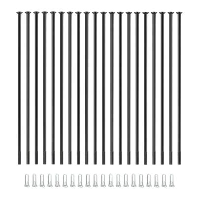 goucrro 14G Straight-Pull Bicycle Spokes, Black, 2.0 mm, 205 mm, 20 Pieces with Copper Nipples