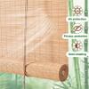Retro Bamboo Roller Blind, 60% Room-Darkening, Natural Light-Filtering Window Shade view 2