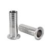 1 pc OD25 mm Hose Barb x 1.5 in Tri-Clamp 304 Stainless Steel Pipe Fitting, 150 mm Length view 1