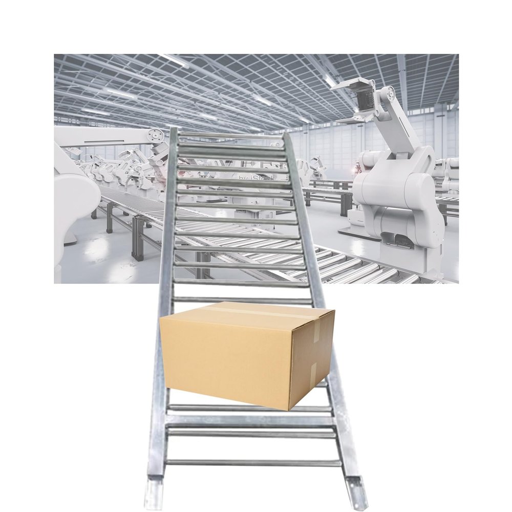 Light-Duty Roller Conveyor, 0.3 x 3 m, Unpowered Roller Conveyor for Warehouses, Factories, and Cold Storage, Ideal for Delivery Unloading and Department Store Use