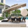 Square Patio Umbrella Replacement Canopy, 250 × 250 / 300 × 300 cm, 8-Rib Cantilever Cover, Single Top, Wine Red view 2