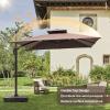 Square Patio Umbrella Replacement Canopy, 250 × 250 / 300 × 300 cm, 8-Rib Cantilever Cover, Single Top, Wine Red view 3