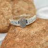SILVERTROVE Gray Moonstone Silver-Plated Band Ring for Men and Women view 2