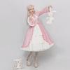 Women's Medieval Steampunk Gothic Halloween Midi Dress, Pink, M view 2