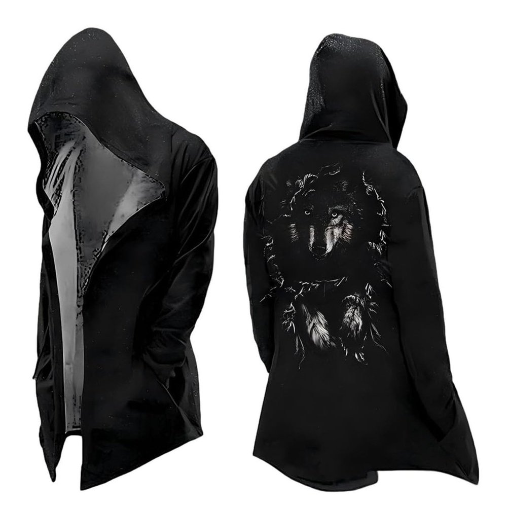 Duohropke Nordic Myth 3D Mid-Length Hooded Cardigan for Men