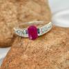 SILVERTROVE Lab-Grown Ruby Silver-Plated Band Ring for Men and Women, CRG1168AM23_(69 (22.0)) view 2
