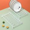 White Iron Dish Drying Rack for Bowls and Plates view 3