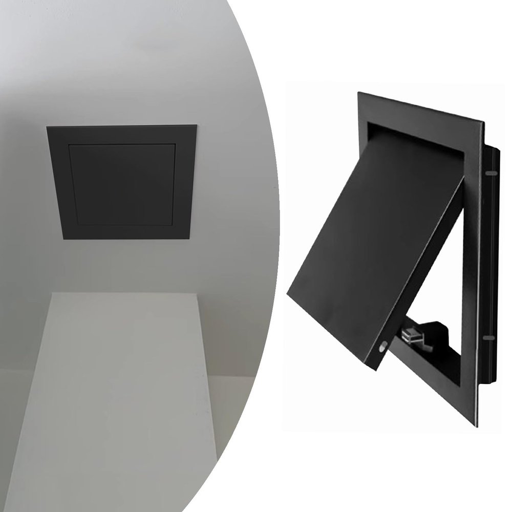 Small Magnetic Access Panel for Drywall Walls and Ceilings, Black, 9 x 10 in (23 x 25 cm)