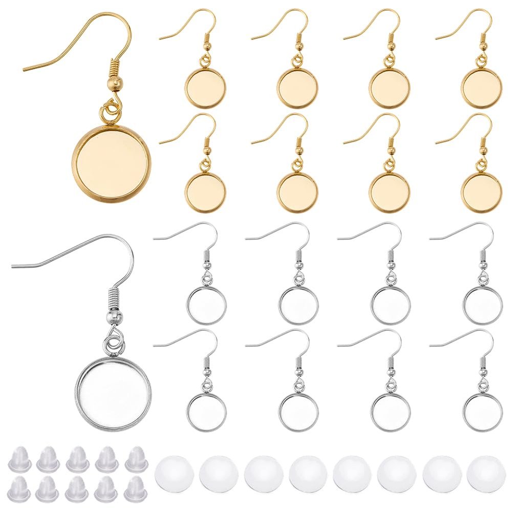 SOFPLATE 60-Piece 12 mm Cabochon Earring Making Kit