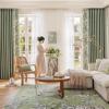 Wycian Outdoor Blackout Curtains, Green, 2-Pack, Solid and Floral Chenille, 84 x 54 in view 2