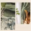 Wycian Outdoor Blackout Curtains, Green, 2-Pack, Solid and Floral Chenille, 84 x 54 in view 3
