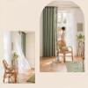 Wycian Outdoor Blackout Curtains, Green, 2-Pack, Solid and Floral Chenille, 84 x 54 in view 4