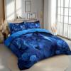 Generic Sky Blue 3-Piece Bedding Set, 155 x 220 cm, Animal Flowers Wolf Rose Design view 2