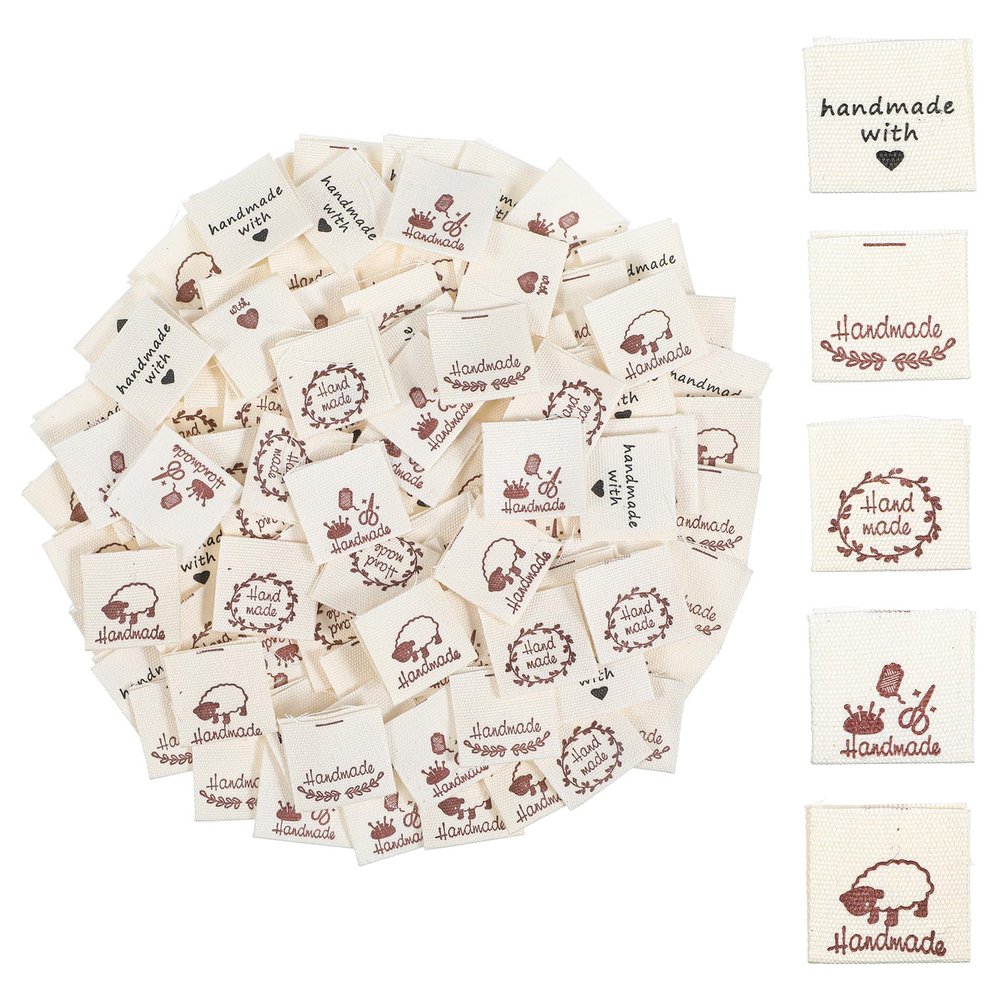 100-Piece Handmade Sew-On Labels for DIY Crafts