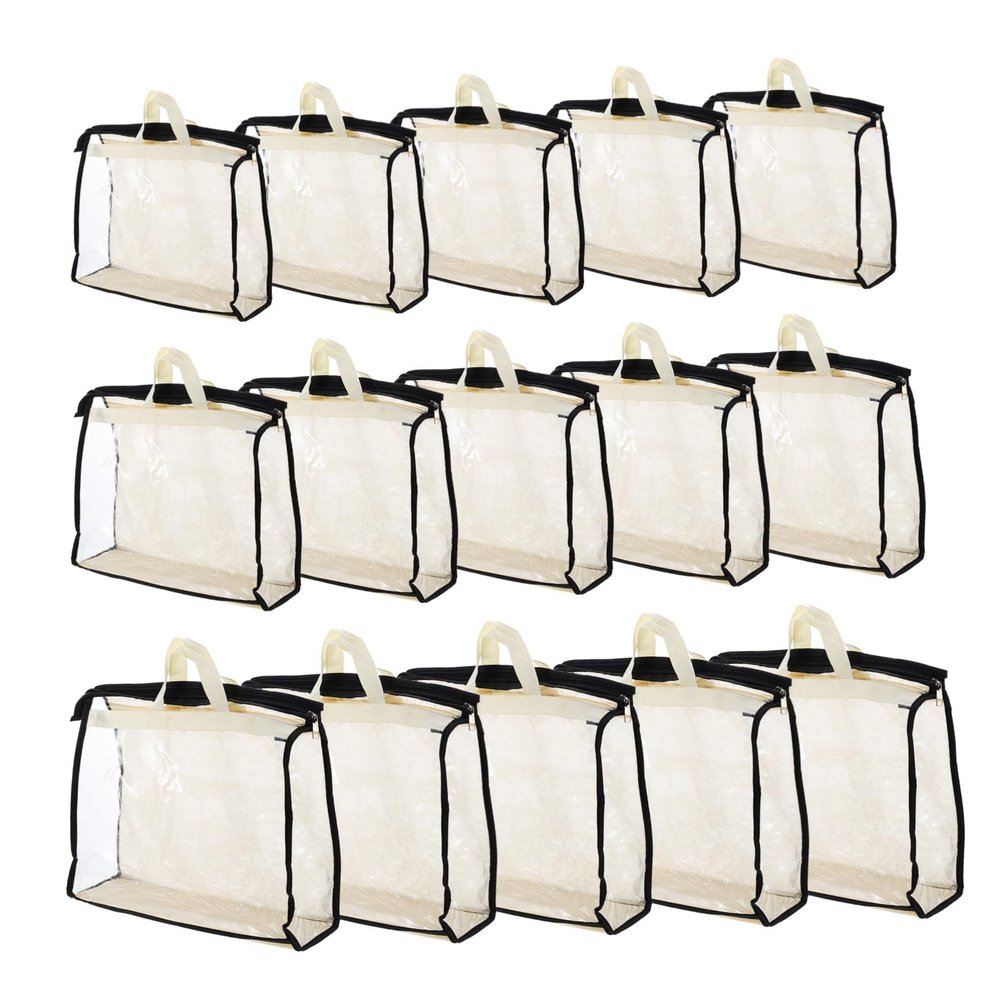 NOLITOY 15-Pack Transparent PVC Hanging Handbag Organizers