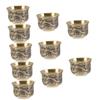 Cabilock 10-Piece Retro Chinese Teacup Set, Zinc Alloy, Non-Slip, Shatter-Resistant, Stackable view 1