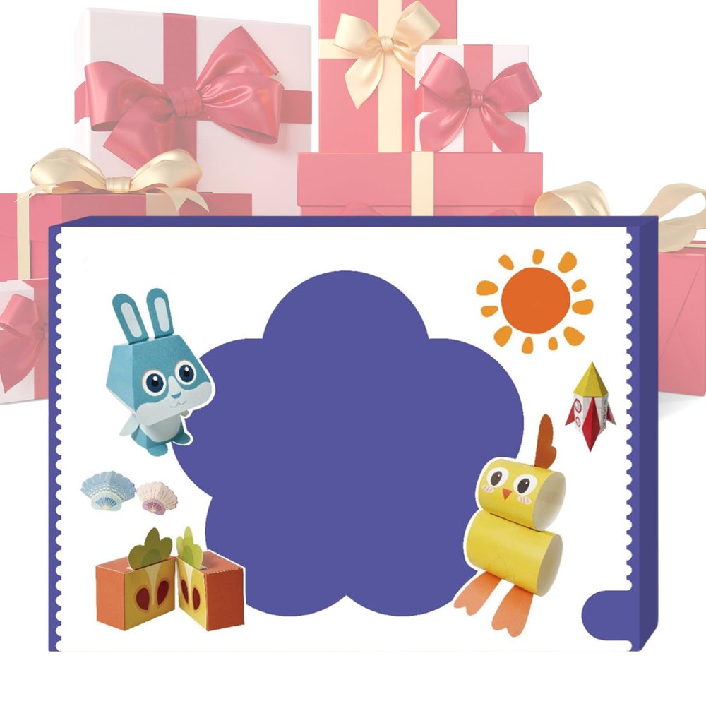 Creative 3D Paper Craft Set for Kids with Templates