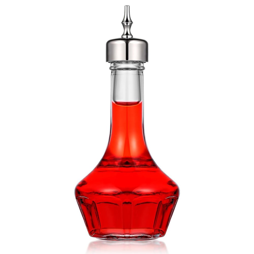 INOOMP Glass Cocktail Shaker, 50 mL, 12.50 x 4.00 x 4.00 cm, Silver