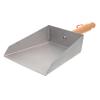 Ipetboom Small Stainless Steel Dustpan, Silver, with Wooden Handle view 1