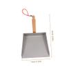 Ipetboom Small Stainless Steel Dustpan, Silver, with Wooden Handle view 2