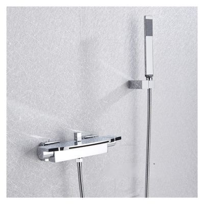 Matte Black Waterfall Wall-Mount Tub Faucet, Hot & Cold Mixer