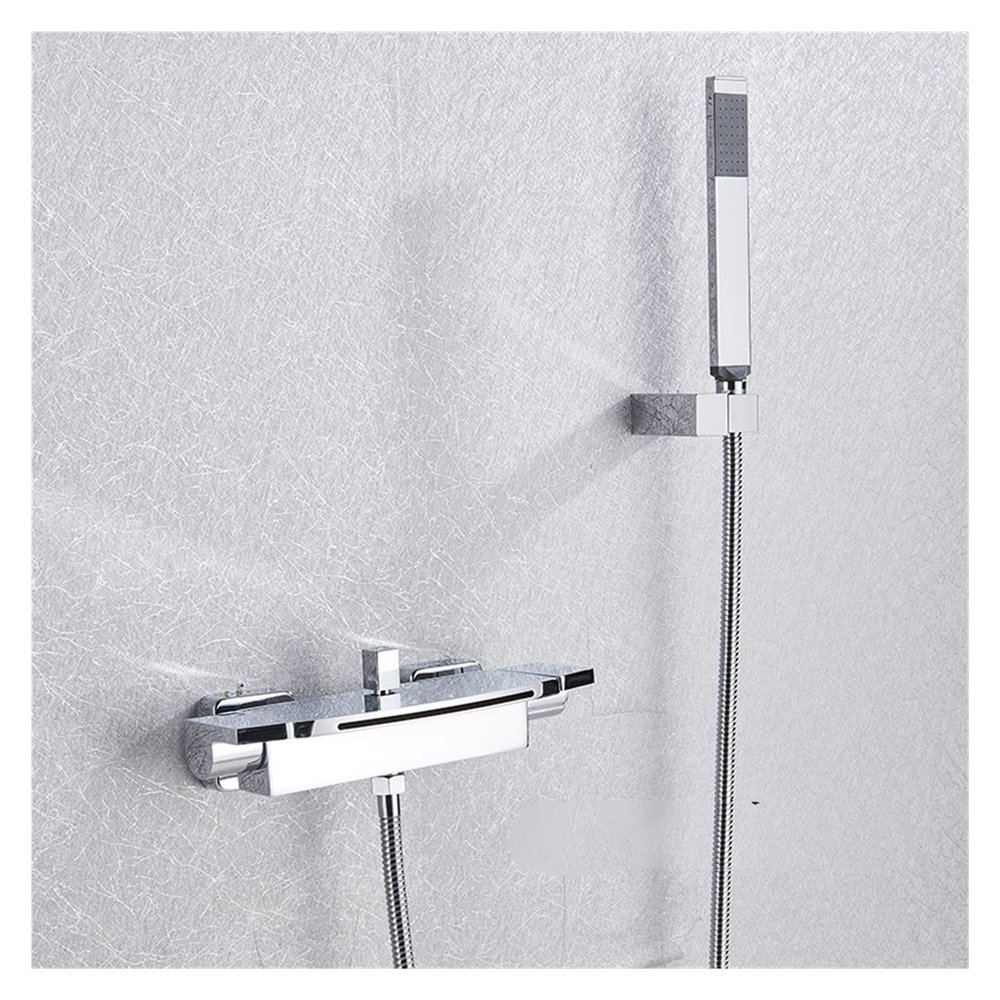 Matte Black Waterfall Wall-Mount Tub Faucet, Hot & Cold Mixer