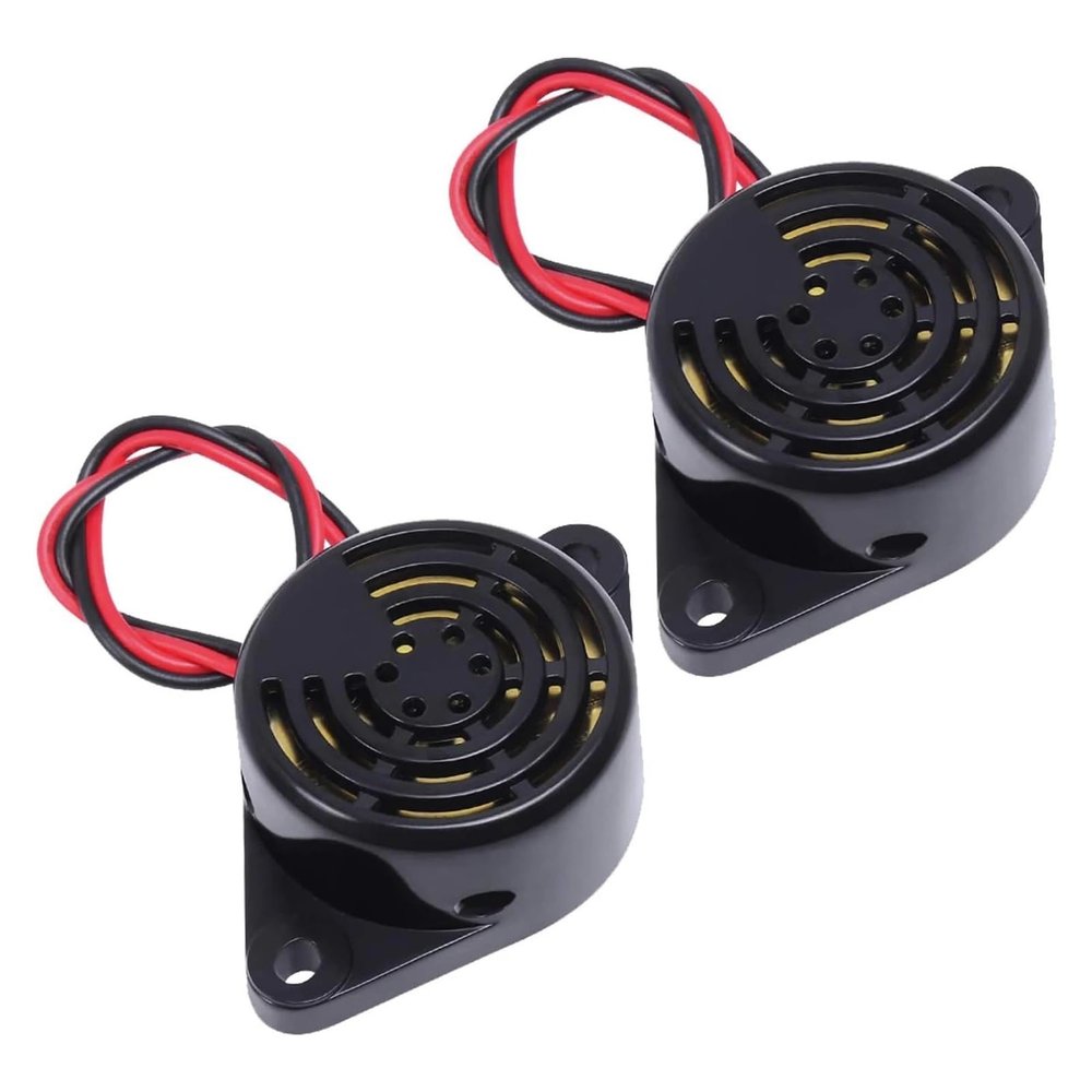 eufeifeiegds 2-Piece 12V Piezo Buzzer Alarm, 100dB Electronic Beeper, Continuous Tone for Motorcycles