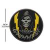 USAF 493rd F-35 Squadron Tactical Morale Patch, Skull Design, 8.9 cm, Black and Yellow Lightning, 2-Pack view 2