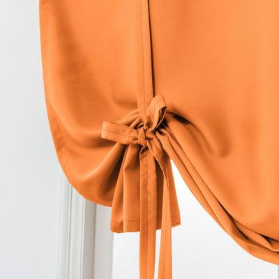 Polyester Valance Curtain, Single Panel for Small Windows, Orange, 117 x 160 cm