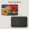 Woshuwo Stained-Glass Doormat, Red and Yellow Lily Bloom, 40 x 60 cm view 2