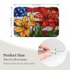 Woshuwo Stained-Glass Doormat, Red and Yellow Lily Bloom, 40 x 60 cm view 4