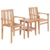 WSJHUHK 3-Piece Bistro Set, Solid Teak Wood view 1