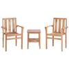 WSJHUHK 3-Piece Bistro Set, Solid Teak Wood view 2