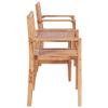 WSJHUHK 3-Piece Bistro Set, Solid Teak Wood view 3