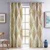 Blackout Curtains with White and Gold Geometric Print, 2-Piece Set, 166 x 75 cm (H x W) view 2