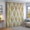Blackout Curtains with White and Gold Geometric Print, 2-Piece Set, 166 x 75 cm (H x W) view 3