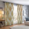 Blackout Curtains with White and Gold Geometric Print, 2-Piece Set, 166 x 75 cm (H x W) view 4