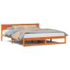 Solid Pine Bed Frame, Wax Brown, 200 x 200 cm view 4
