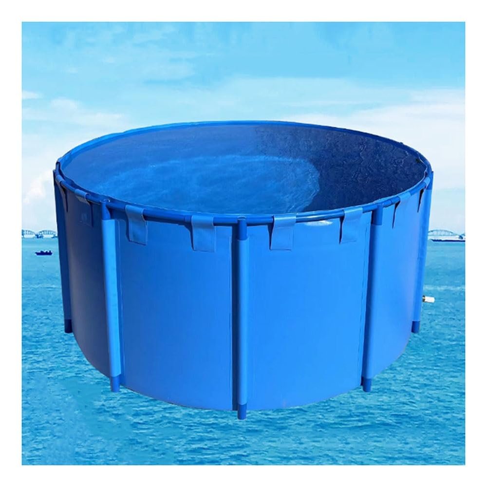 Foldable Above-Ground Fish Pond Pool, Emergency Water Storage Tank, Heavy-Duty Canvas Liner, Framed Koi Rearing Pool (1.5 x 1 m)