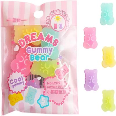 Cute Erasers, Colorful Rubber Cabochons, Cartoon Pencil Erasers, Animals, Interactive Erasers, Pets, Stationery, School Rewards, 5 pcs