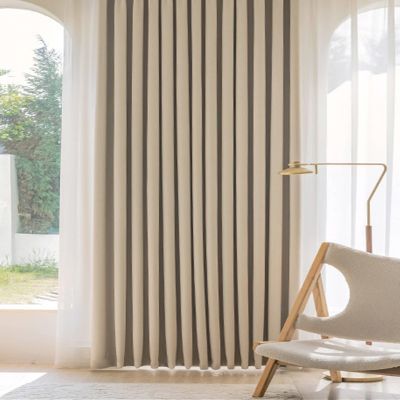 Beydodo Blackout Curtains with Grommets, 2-Piece Set, 86 x 115 cm, Apricot