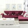 MAJINGC Flannel Sofa Cover for 1-, 2-, 3-, or 4-Seater and L-Shaped Sofas, 90 x 240 cm, 1 Piece, Wine Red view 2