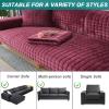 MAJINGC Flannel Sofa Cover for 1-, 2-, 3-, or 4-Seater and L-Shaped Sofas, 90 x 240 cm, 1 Piece, Wine Red view 3