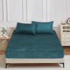 YASMENG Winter Plush Fitted Sheet 140 x 200 cm, Petrol, Warm and Cozy view 1